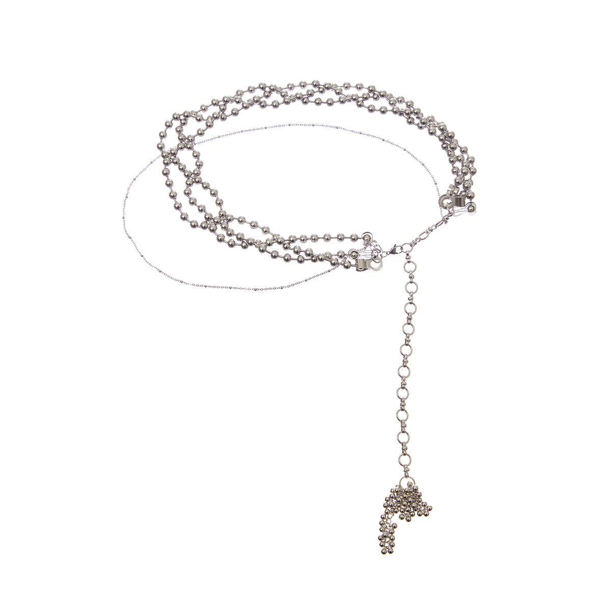 （韓国発送）SY BEAD CHAIN BELT (SILVER)
