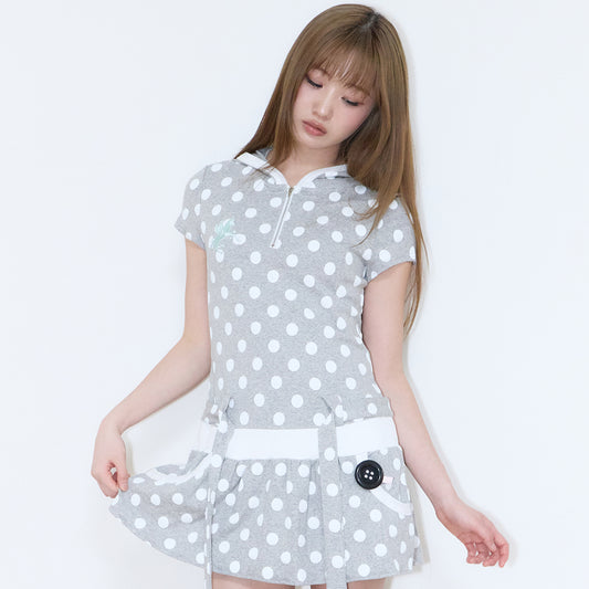 【6/26予約配送】（韓国発送）SY BELT LAYERED DRESS (GRAY)