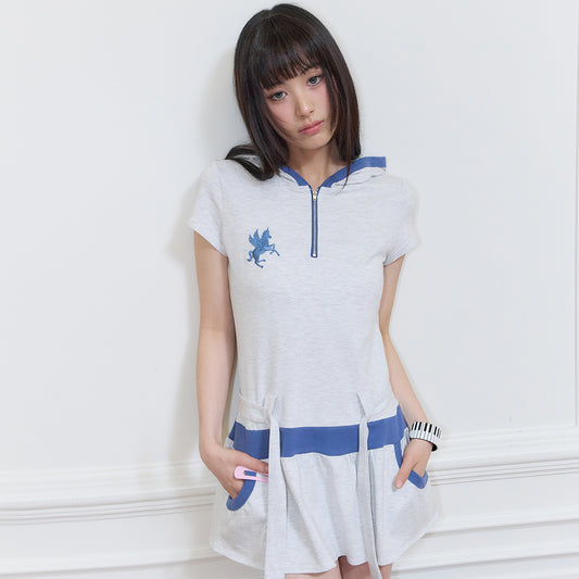 （韓国発送）SY BELT LAYERED DRESS (MELANGE)