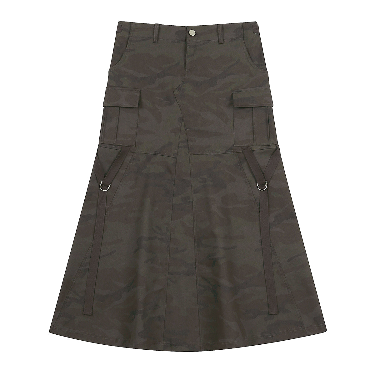（韓国発送）SY CARGO LONG SKIRT (CHARCOAL)