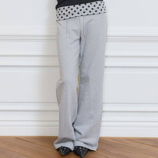 （韓国発送）SY CRYSTAL FOLDING PANTS (GRAY)
