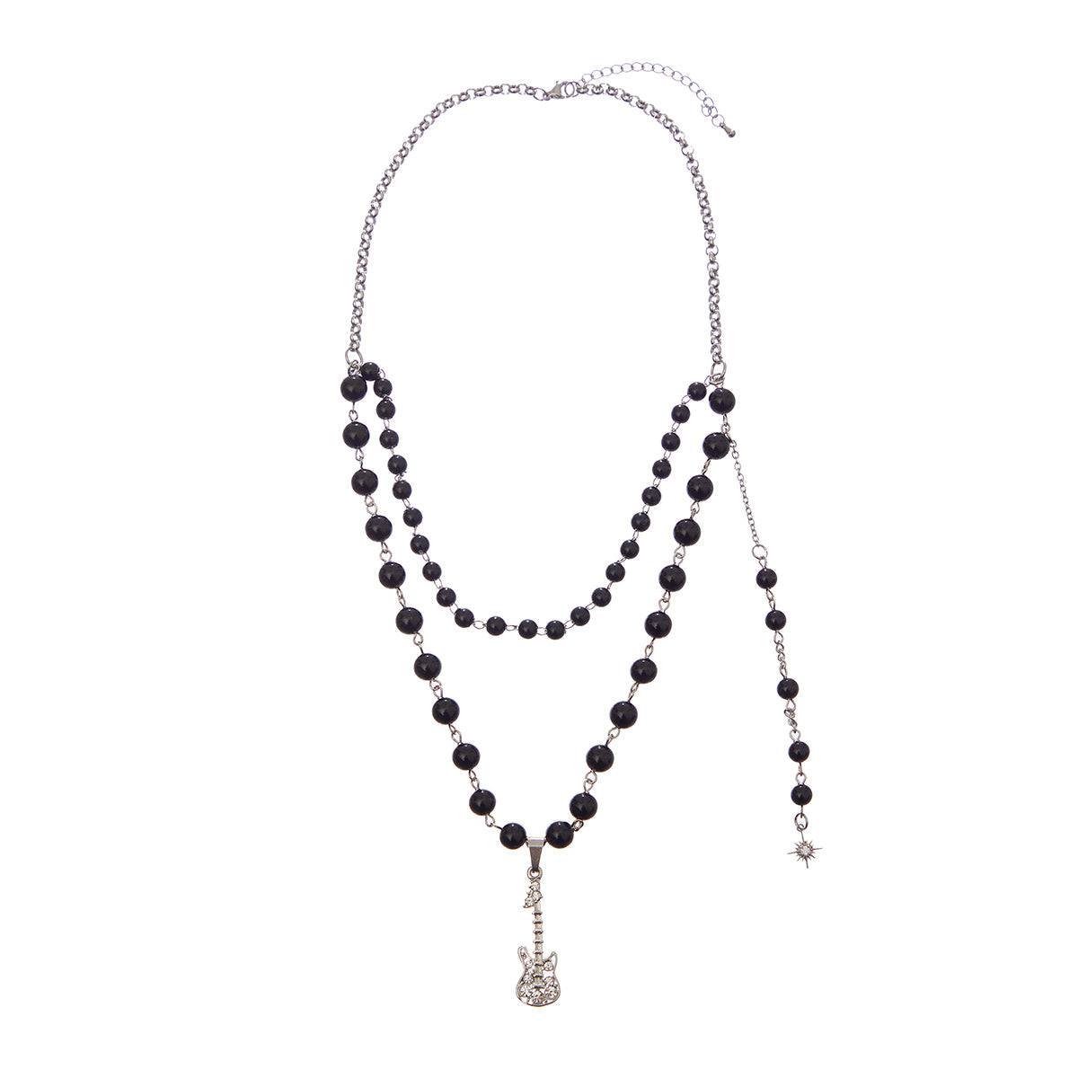（韓国発送）SY GUITAR LAYERED NECKLACE (BLACK)