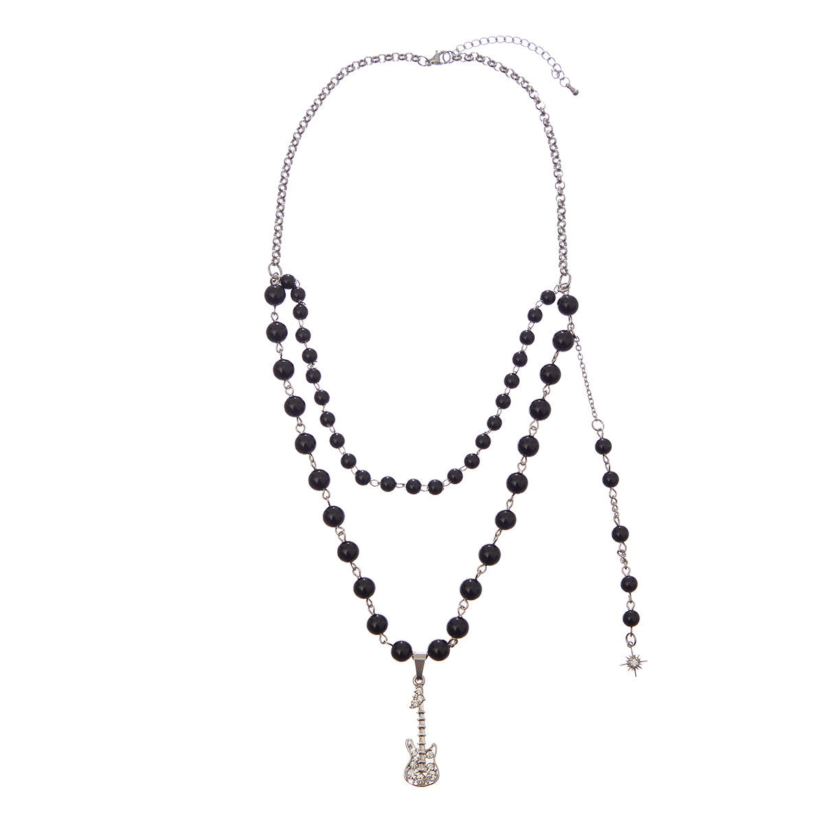 （韓国発送）SY GUITAR LAYERED NECKLACE (BLACK)
