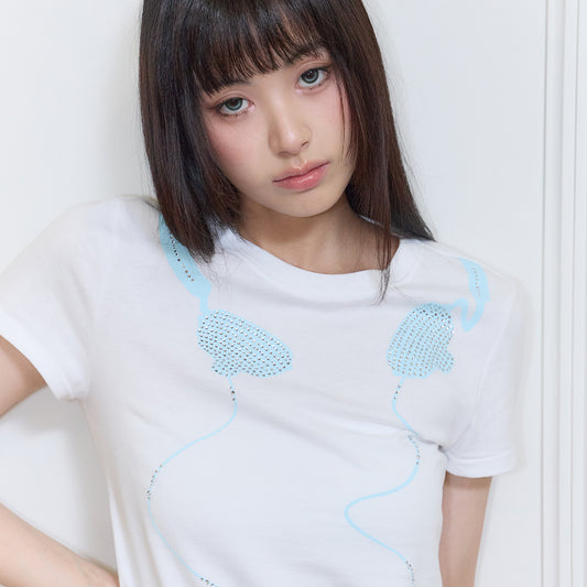 （韓国発送）SY HEADSET GRAPHIC TEE (WHITE)