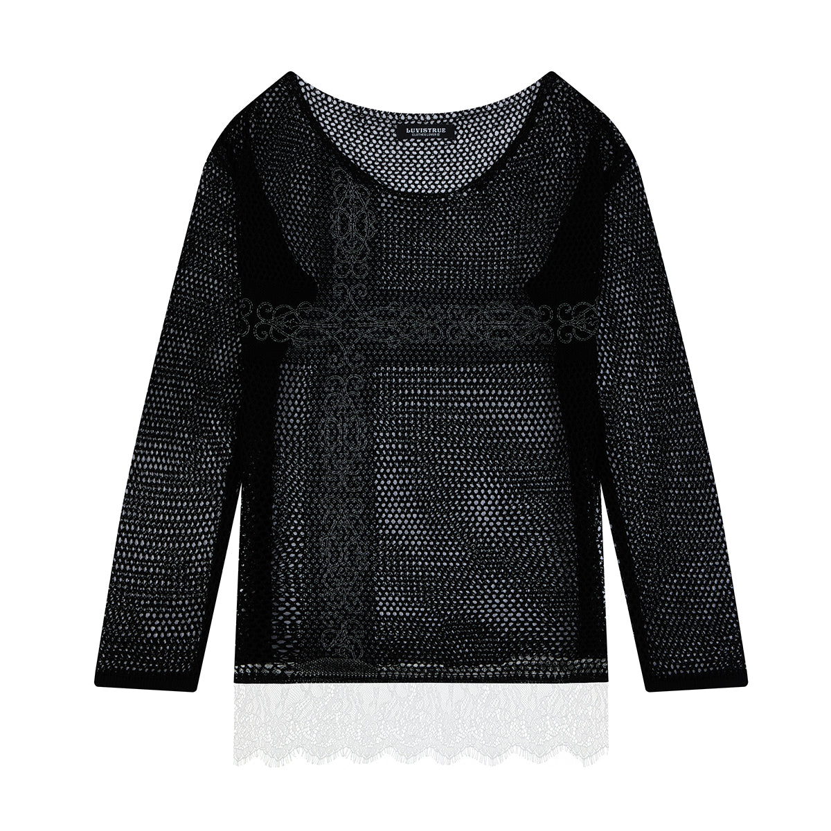 （韓国発送）SY LACE NET KNIT (BLACK)