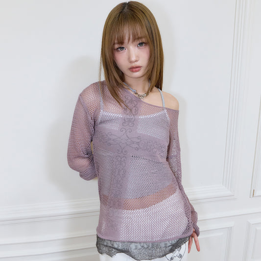（韓国発送）SY LACE NET KNIT (INDIE PINK)