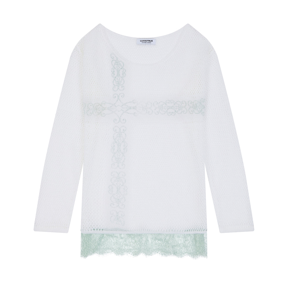 （韓国発送）SY LACE NET KNIT (WHITE)