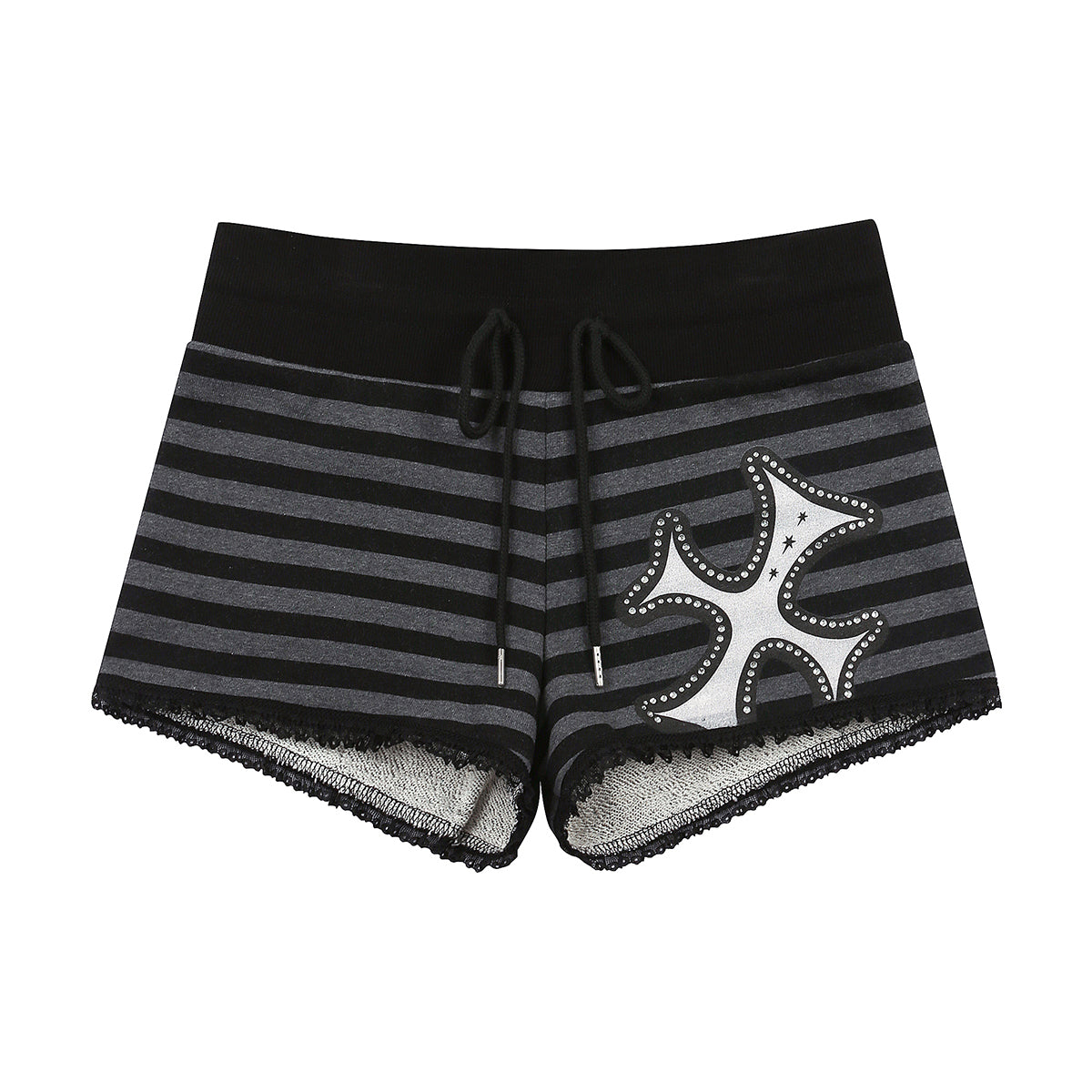 （韓国発送）SY LACE STRIPE SHORTS (CHARCOAL)