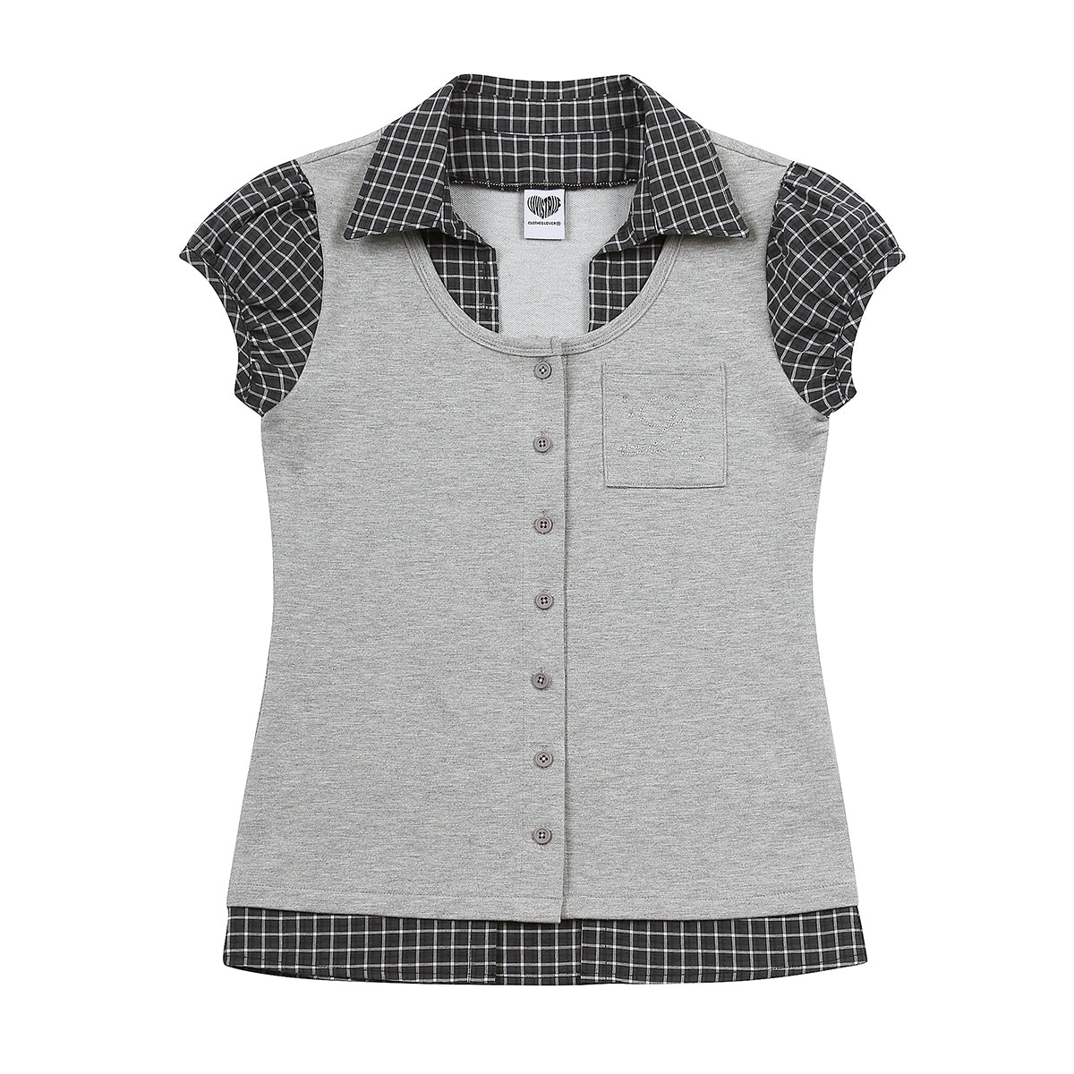 （韓国発送）SY LAYERED BLOUSE (GRAY)
