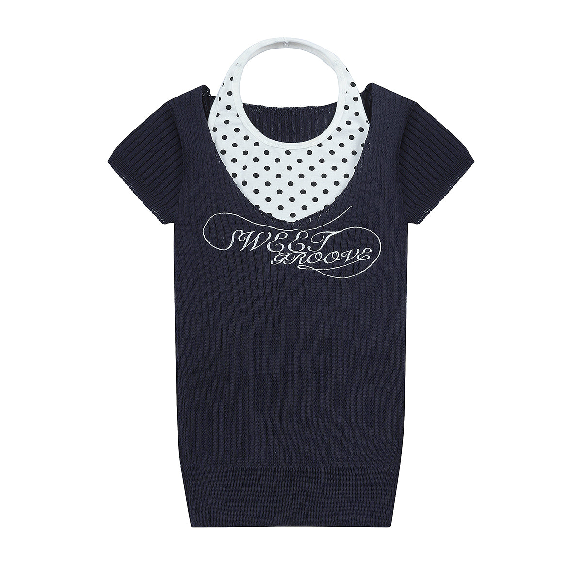 （韓国発送）SY LAYERED V-NECK KNIT SET (NAVY)
