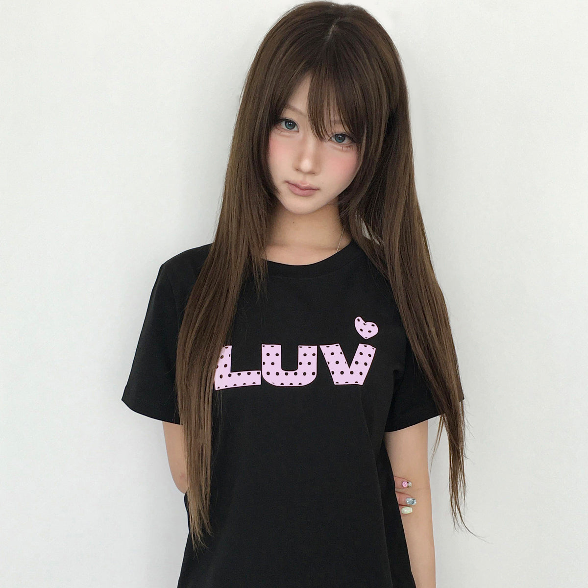 （韓国発送）SY LUV DOT TEE (BLACK)