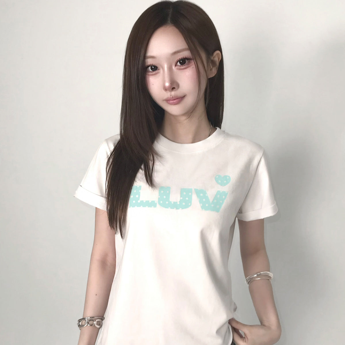 （韓国発送）SY LUV DOT TEE (WHITE)