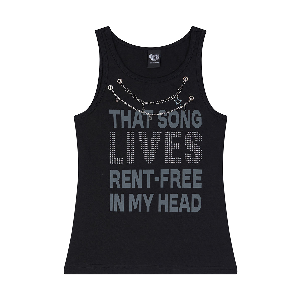 （韓国発送）SY NECKLACE SONG SLEEVELESS TEE (BLACK)