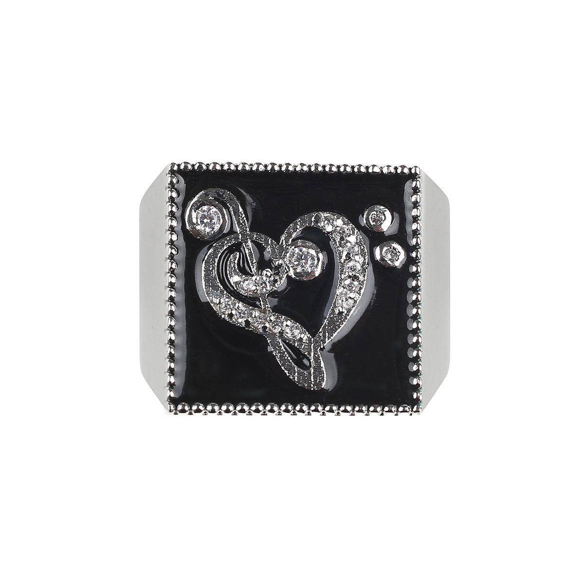 （韓国発送）SY NOTE SQUARE RING (BLACK)