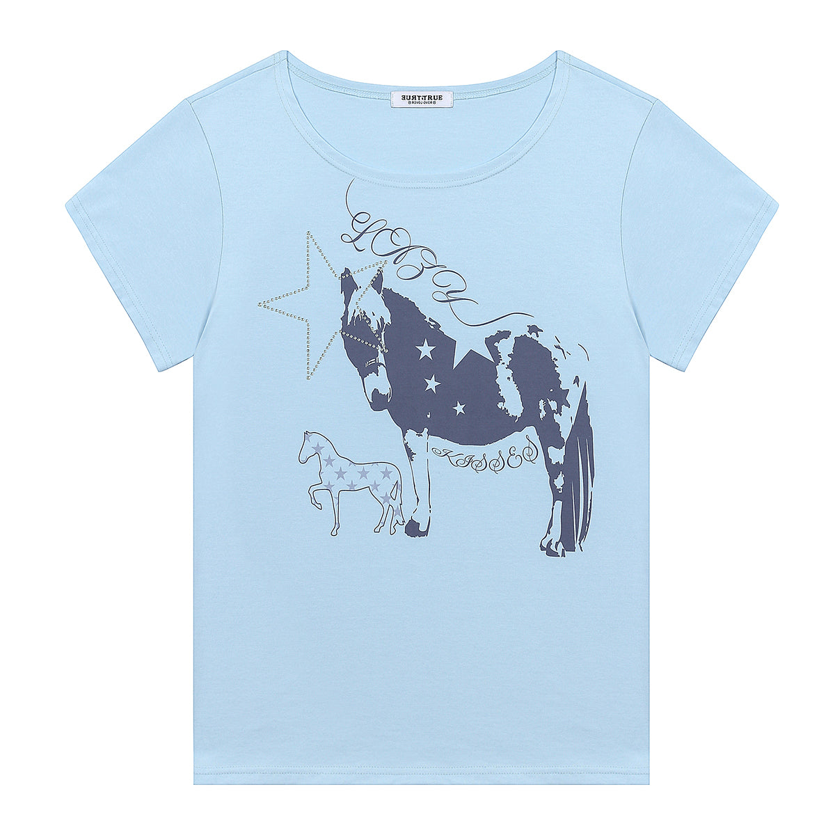 （韓国発送）SY ONE-SHOULDER HORSE TEE (BLUE)