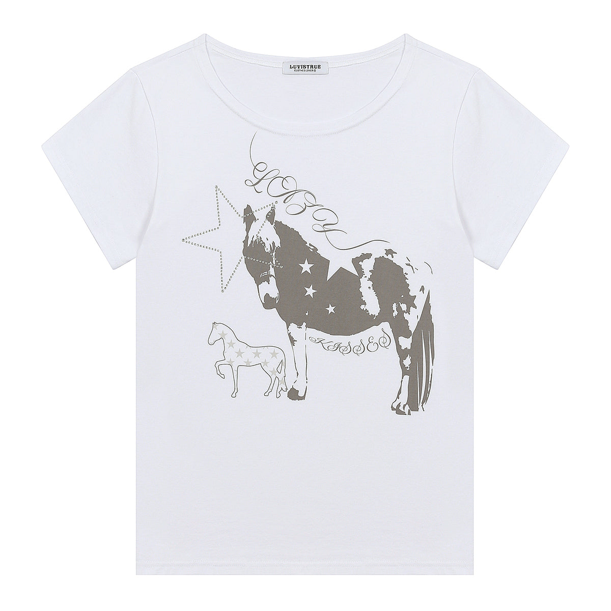 （韓国発送）SY ONE-SHOULDER HORSE TEE (WHITE)