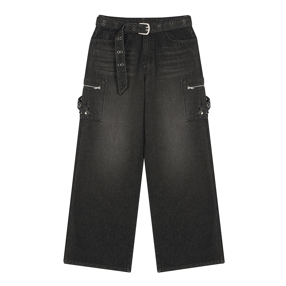 （韓国発送）SY POCKET BELT PANTS (BLACK)