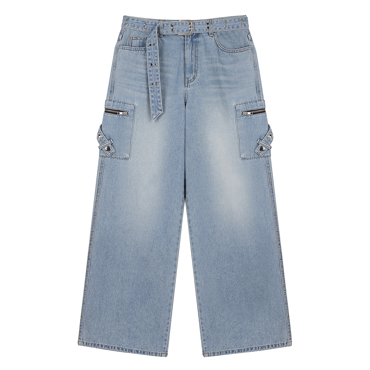 （韓国発送）SY POCKET BELT PANTS (BLUE)