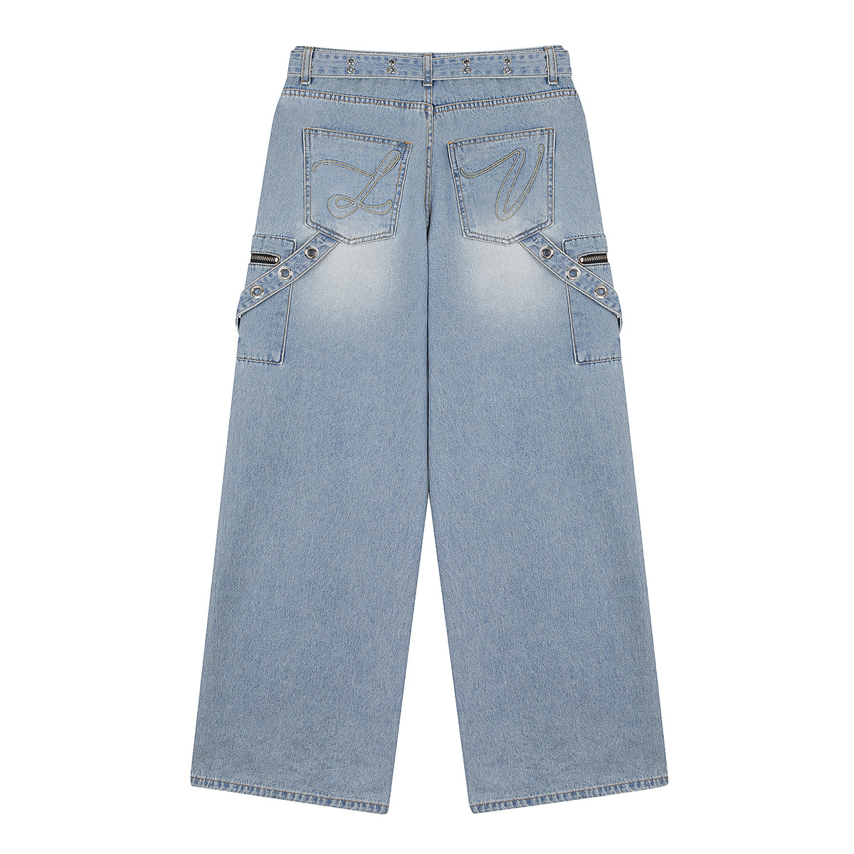 （韓国発送）SY POCKET BELT PANTS (BLUE)