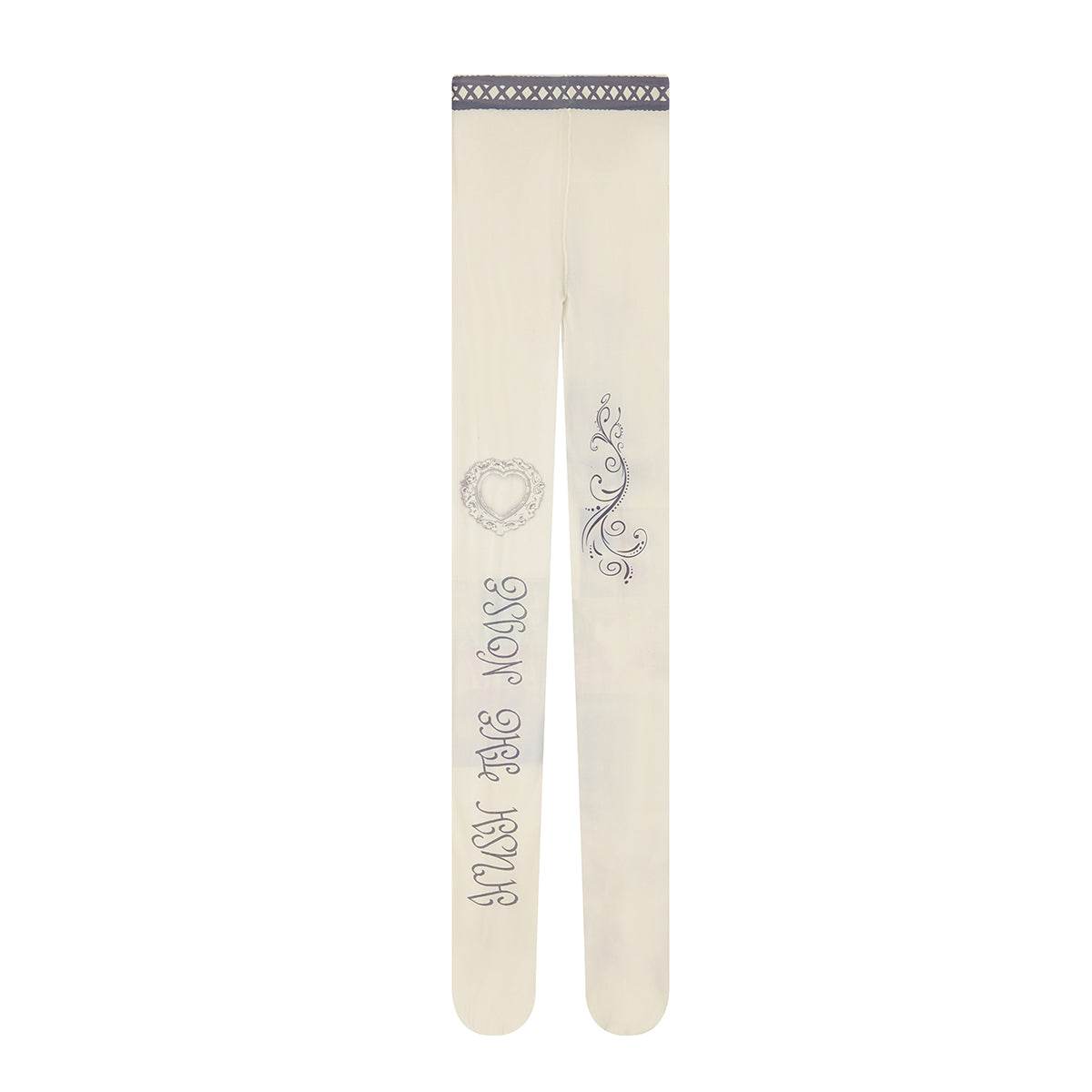 （韓国発送）SY PRINTED TIGHTS (WHITE)