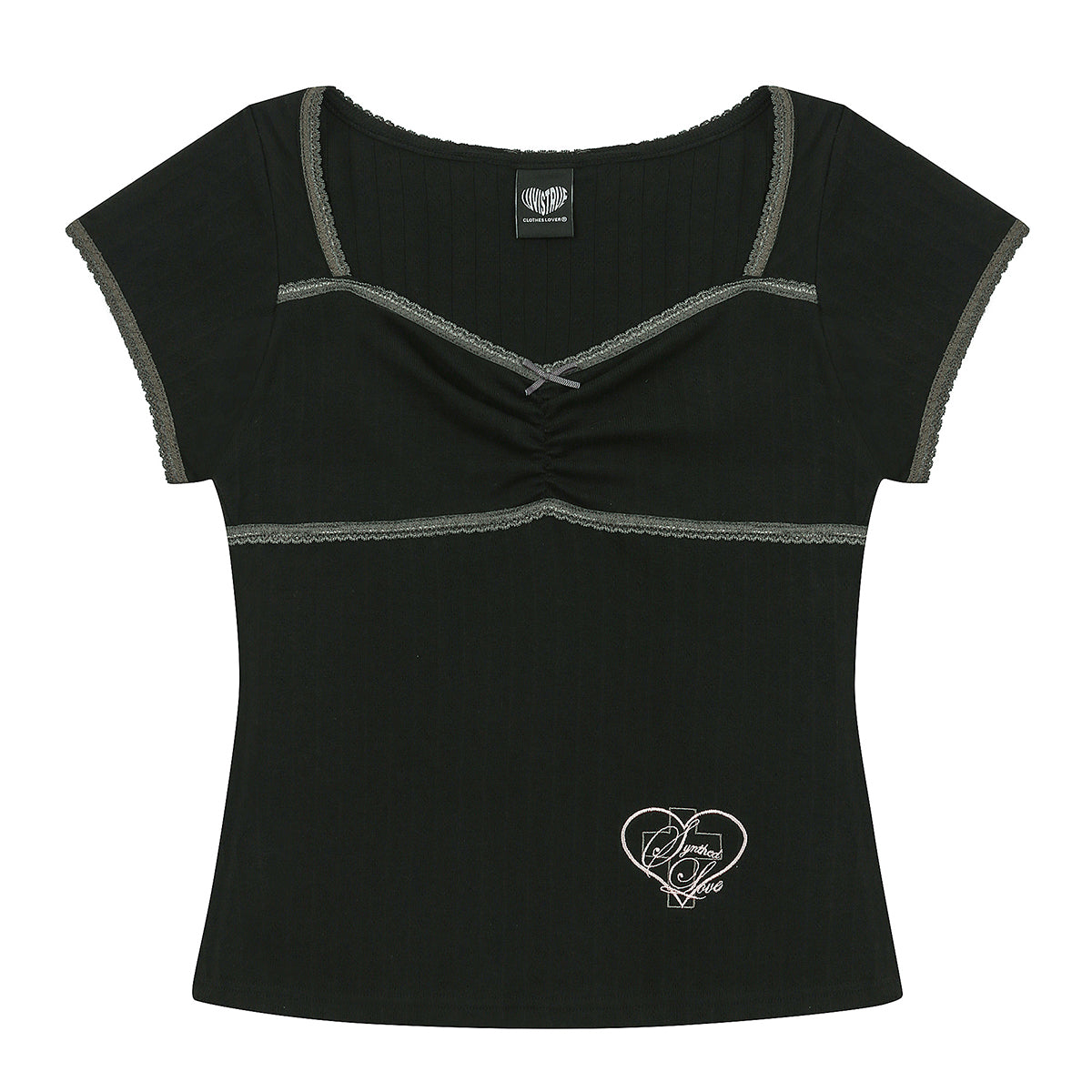 （韓国発送）SY PUNCHING CAP SLEEVE TEE (BLACK)