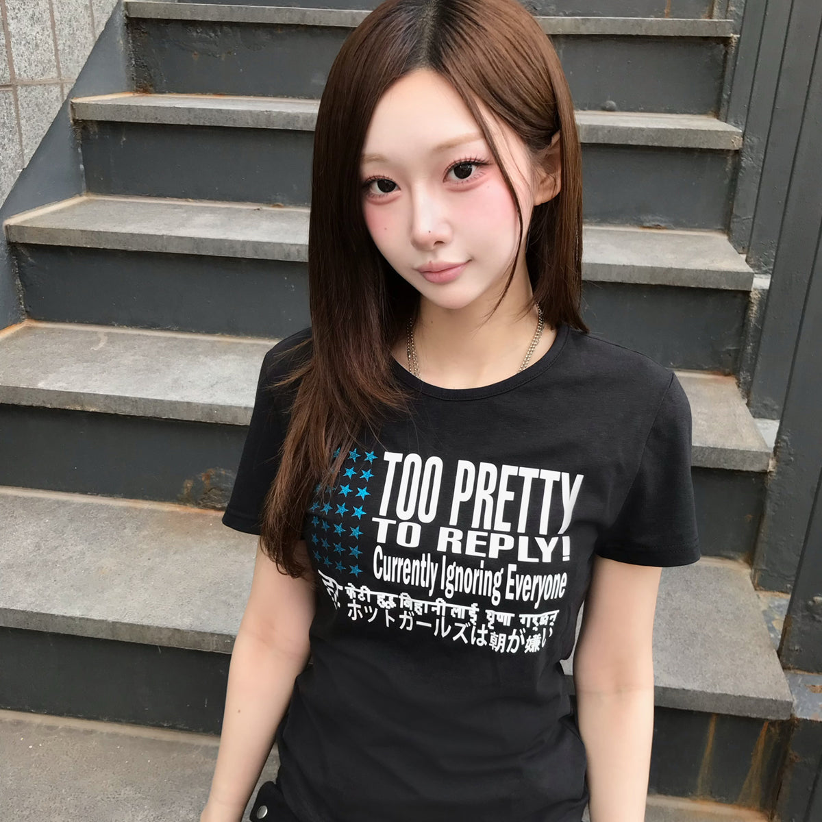 （韓国発送）SY TOO PRETTY TEE (BLACK)