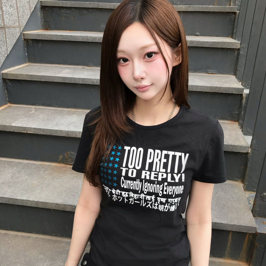 （韓国発送）SY TOO PRETTY TEE (BLACK)
