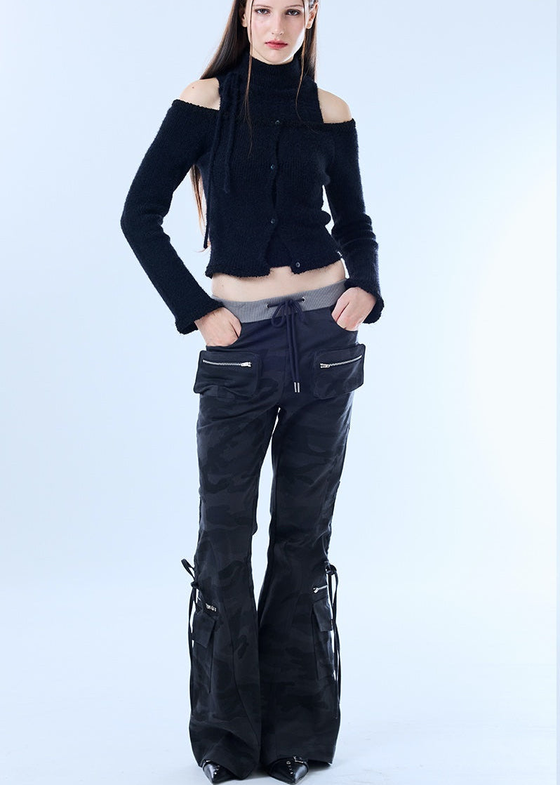 【aespa カリナ / Hearts2Hearts ジウ着用】（韓国発送）FS BOOTSCUT POCKET CARGO PANTS (CAMO)