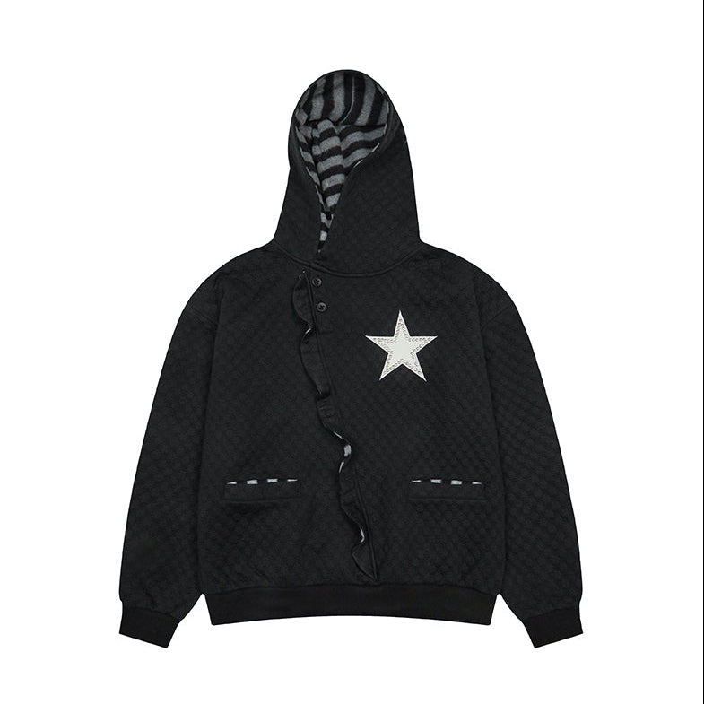 （韓国発送）EV STAR HOOD TEE (BLACK)